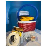 Lunch box, air mattress pump, etc