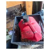 2 gallon gas can/milk crate