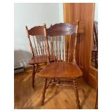 Oak Press back dining chairs 2