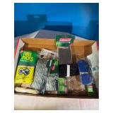 Misc rope, straps, fire sticks, emergency blanket