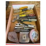 Nut drivers, tape measures, Chaulk box