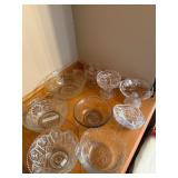 Variety Clear Serving Bowls, Basket