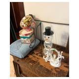 Metal Easel, Wire Snowman, JOY figurine