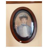 Oval Framed Portrait of Woman - 18"