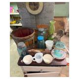 Greeb Jars, 2 baskets, misc