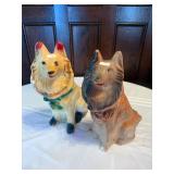 Two Chalk Dog Figures