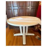 Patio Table, White Table Cloth