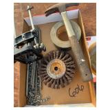 Wire bench grinder wheels, hammers