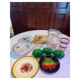 Striped Juice Pitcher, Striped Glass, misc