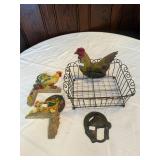 Chicken Corner Decor, Wire Basket, Horse Decor