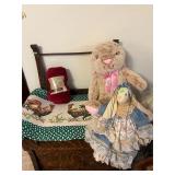 2 Rabbits, Maroon Throw, 5