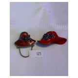 Two Red Hat Pins