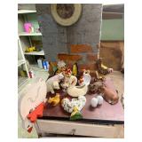 Farm Animal Figurines, Wall Pocket, Corner Sitter