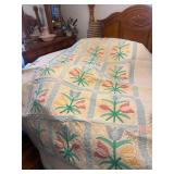Hand quilted tulip applique