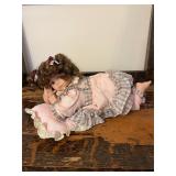 Pillow Baby Ceramic Doll in Pink