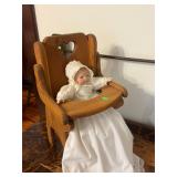 Ceramic Baby in Doll Highchair