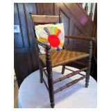 Split Reed Woven Bottom Chair- Walnut