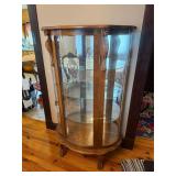Oak bow front china cabinet 35" x 80"