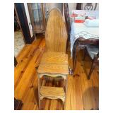 Oak combination step stool/ironing board