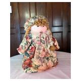 Weighted Corner Doll with Pink Flowered Dress