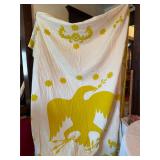 Yellow - White Quilted Bedspread