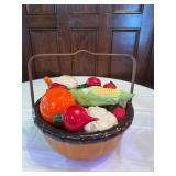 Ceramic Vegetables/Fruit in Basket