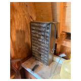 Organizer & contents, flat shovel, cabinet