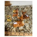 Deer and Owl Figurines