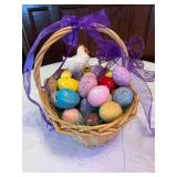 Ceramic Eggs in Basket