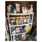 Shelf and contents- pesticides, herbicides etc.