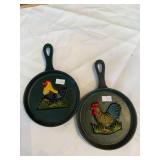 Hanging Rooster/Hen, Cast Frying Pans