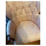 Pink wing back chair