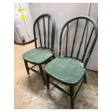 2 Green Children Chairs