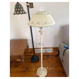 Cream Floor Lamp with Green Trim 56 inches tall