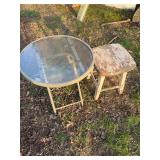 Patio table, stool