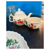 Mist colored glasses, Tart Pan, Strawberry items