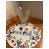 Rooster Napkin Holders, Placemats, and Pitcher