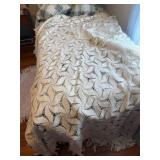 Cream crocheted bedspread