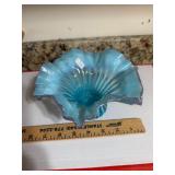 Fluted Aqua Blue Dish