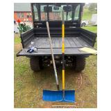 Gravel rake, snow shovel