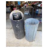 Metal trash can