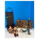 Americana dolls, hat rack, handmade tricycle