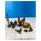 Hand carved, rooster, farm animals, opener