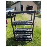 4 level plastic shelves 60"