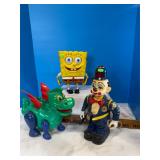 SpongeBob, clown, dinosaur battery operated