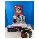 Coca Cola napkin dispenser, game pieces, frames