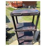 Black plastic shelf, 4