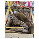 Grape vine wreath, water can, misc.