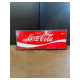Glass Coca Cola sign 26" x 10.5"