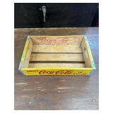 Wooden Coca Cola crate, yellow